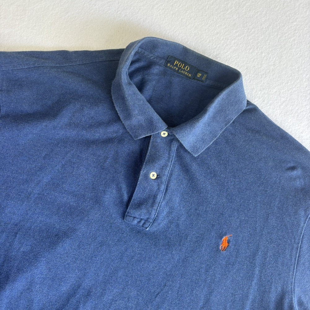 Polo Ralph Lauren Polo Shirt Mens 2XB Blue Short Sleeve Red Pony 100% Cotton